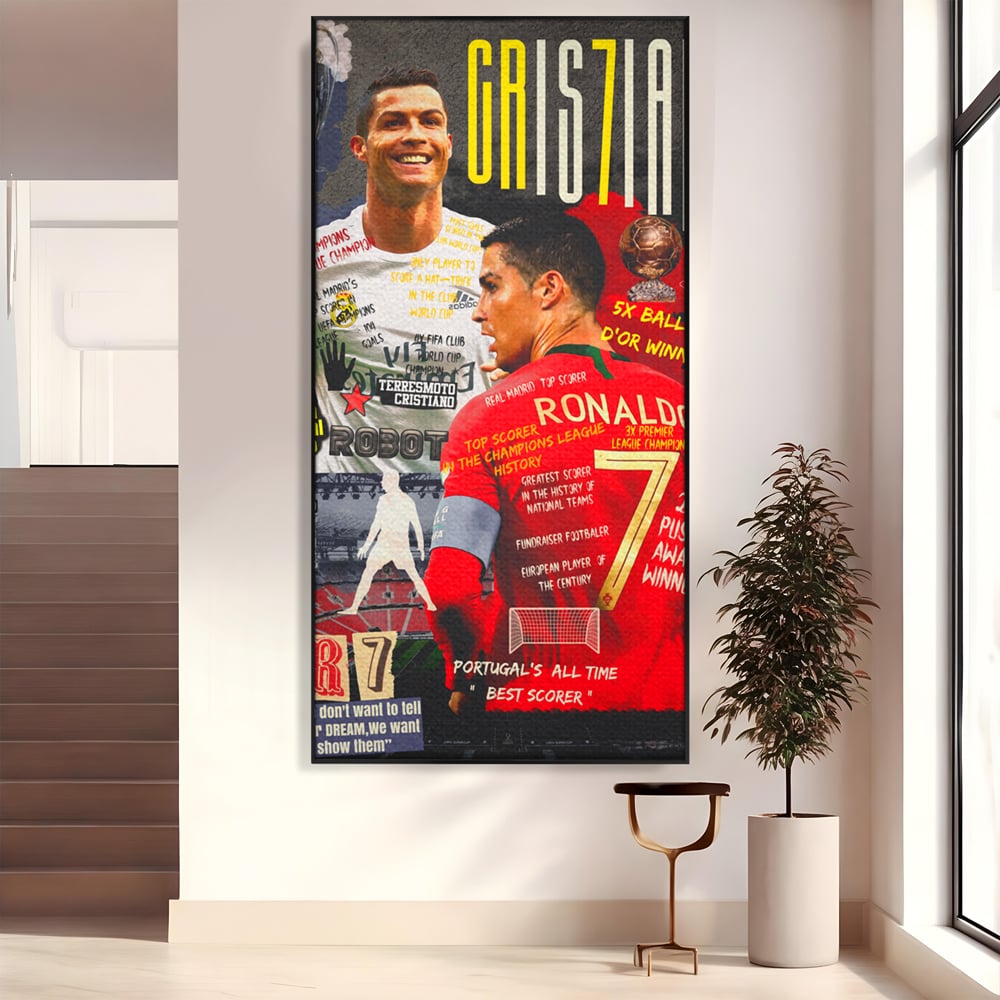 Leinwandbilder Premium LuxCanva® A1001, Cristiano Ronaldo ,Dekorativ, Motivierend, Sport, Sport, Sterne, Lebendige Farben