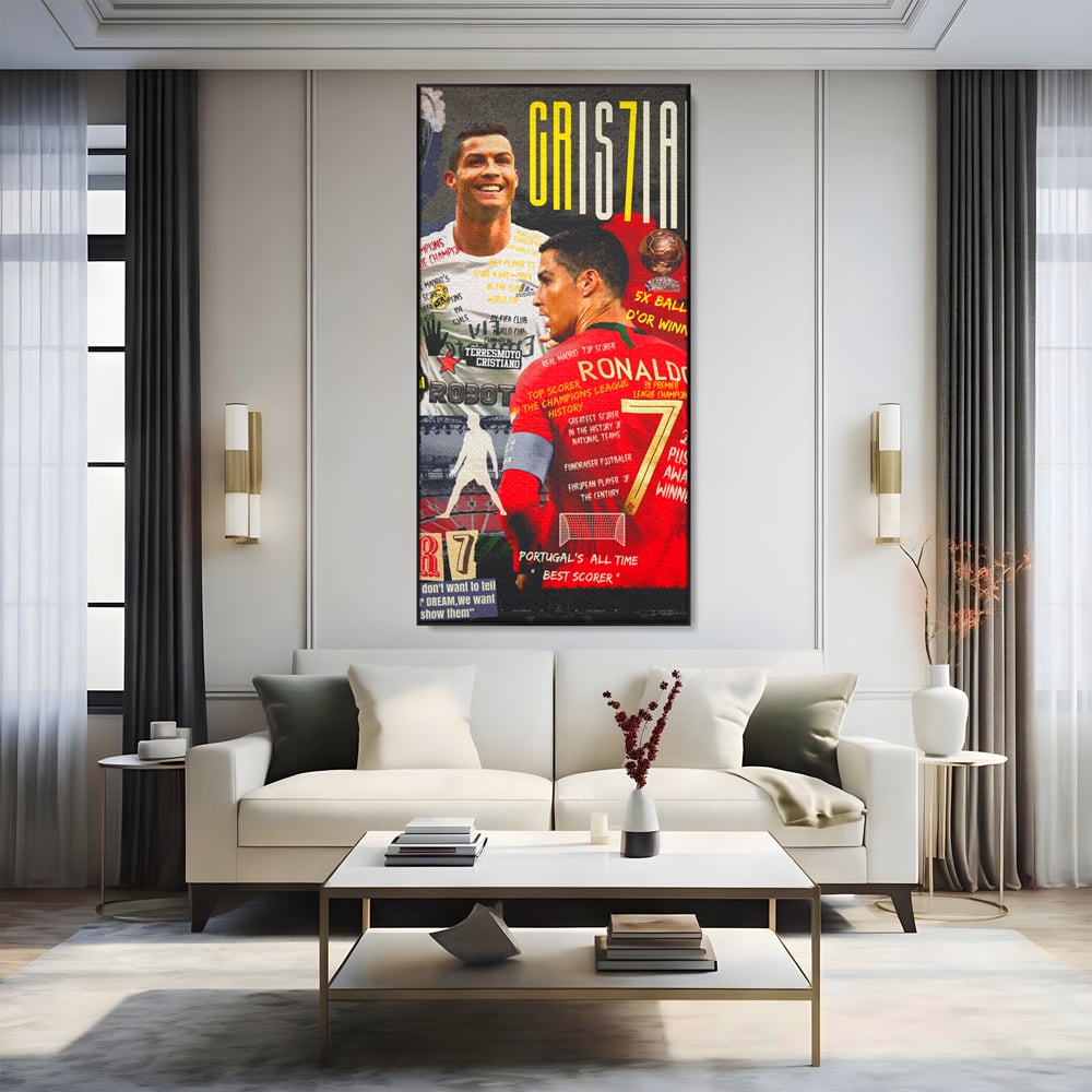 Leinwandbilder Premium LuxCanva® A1001, Cristiano Ronaldo ,Dekorativ, Motivierend, Sport, Sport, Sterne, Lebendige Farben