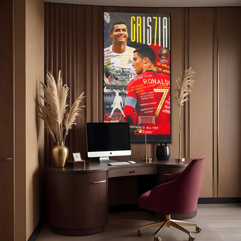Leinwandbilder Premium LuxCanva® A1001, Cristiano Ronaldo ,Dekorativ, Motivierend, Sport, Sport, Sterne, Lebendige Farben