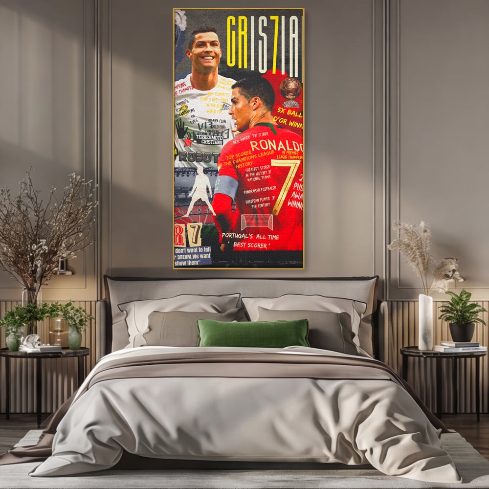 Leinwandbilder Premium LuxCanva® A1001, Cristiano Ronaldo ,Dekorativ, Motivierend, Sport, Sport, Sterne, Lebendige Farben