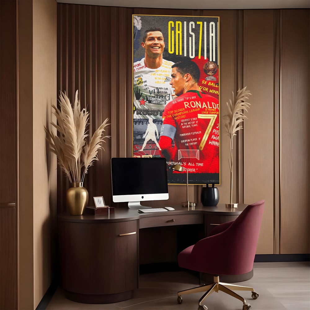 Leinwandbilder Premium LuxCanva® A1001, Cristiano Ronaldo ,Dekorativ, Motivierend, Sport, Sport, Sterne, Lebendige Farben