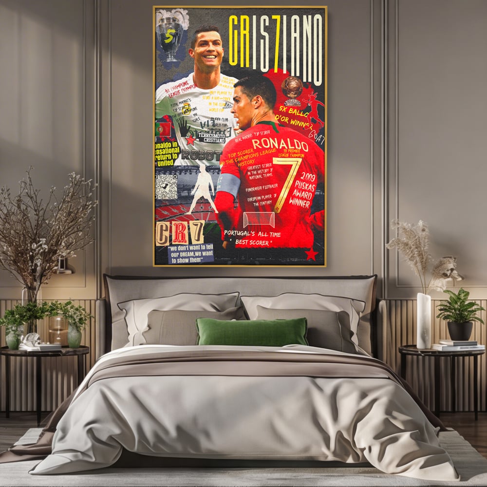 Leinwandbilder Premium LuxCanva® A1001, Cristiano Ronaldo ,Dekorativ, Motivierend, Sport, Sport, Sterne, Lebendige Farben