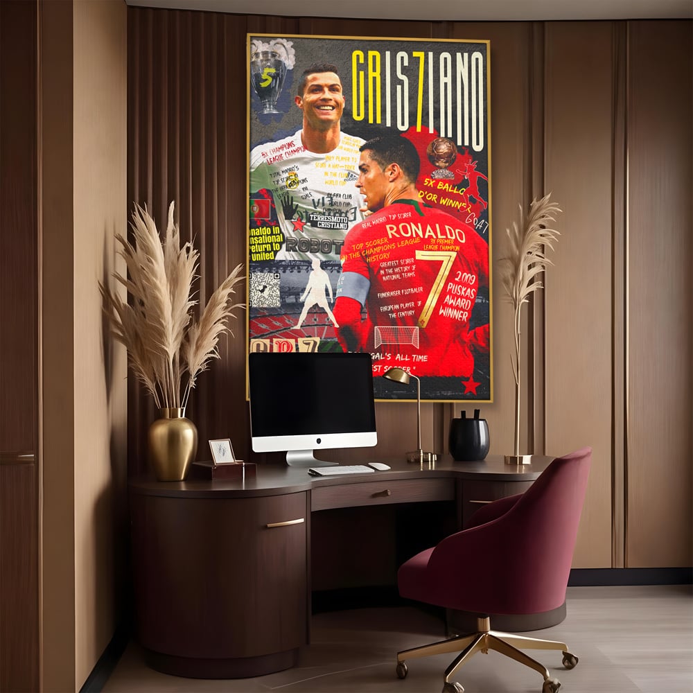 Leinwandbilder Premium LuxCanva® A1001, Cristiano Ronaldo ,Dekorativ, Motivierend, Sport, Sport, Sterne, Lebendige Farben