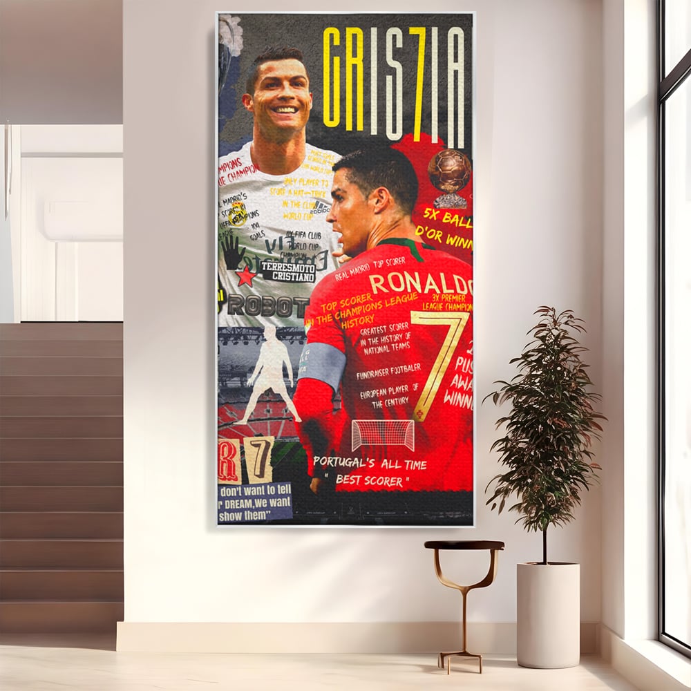 Leinwandbilder Premium LuxCanva® A1001, Cristiano Ronaldo ,Dekorativ, Motivierend, Sport, Sport, Sterne, Lebendige Farben