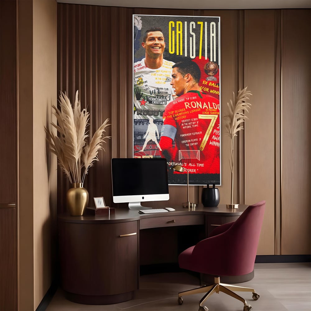 Leinwandbilder Premium LuxCanva® A1001, Cristiano Ronaldo ,Dekorativ, Motivierend, Sport, Sport, Sterne, Lebendige Farben