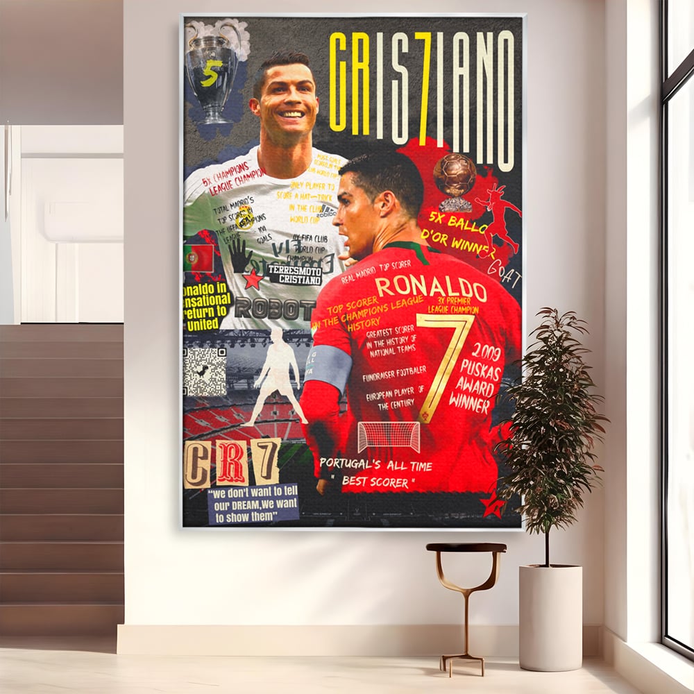 Leinwandbilder Premium LuxCanva® A1001, Cristiano Ronaldo ,Dekorativ, Motivierend, Sport, Sport, Sterne, Lebendige Farben