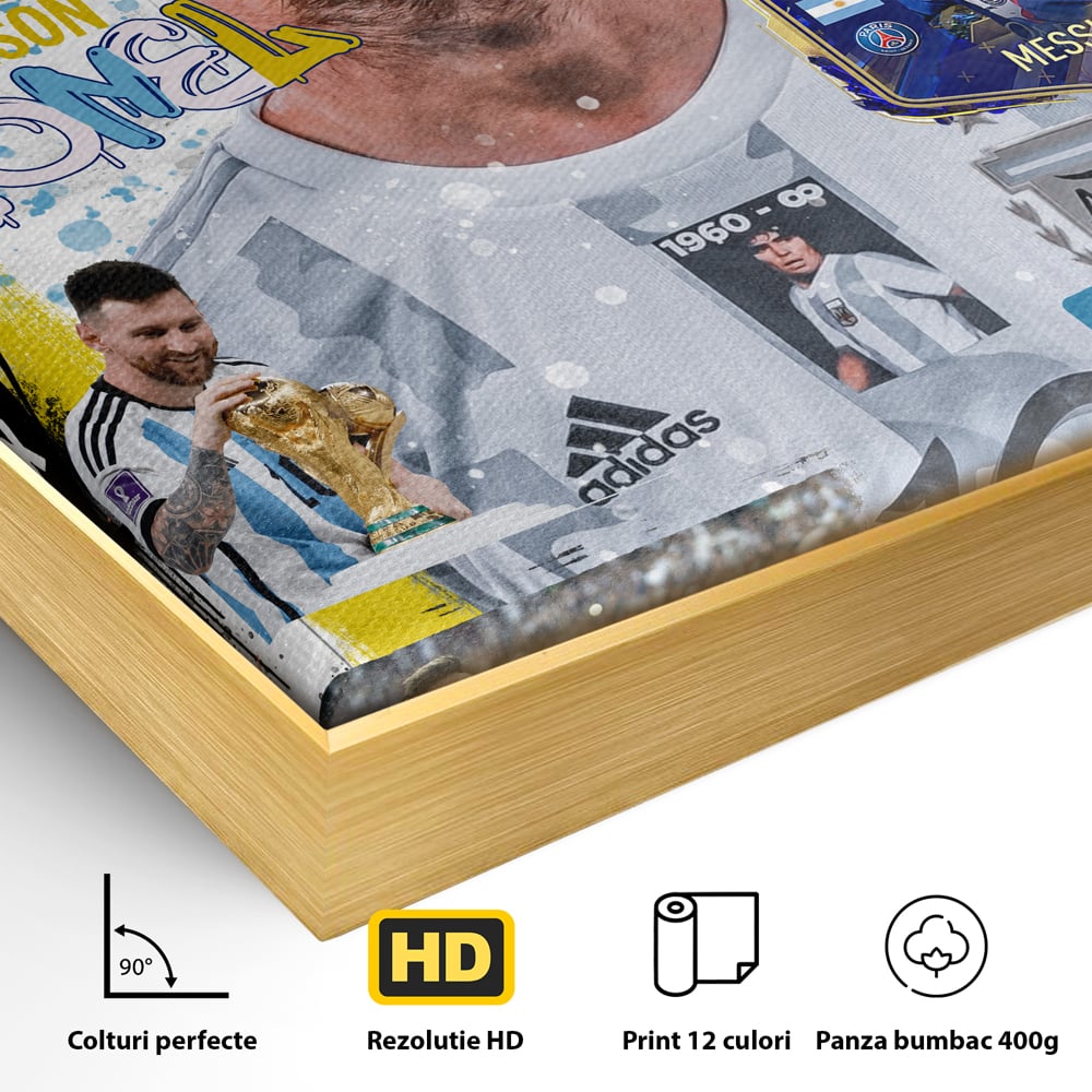 Leinwandbilder Premium LuxCanva® A1010, Lionel Messi ,Dekorativ, Sport, Fußball, Lebendige Farben