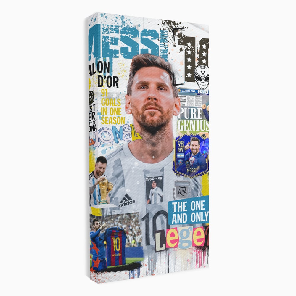 Leinwandbilder Premium LuxCanva® A1010, Lionel Messi ,Dekorativ, Sport, Fußball, Lebendige Farben