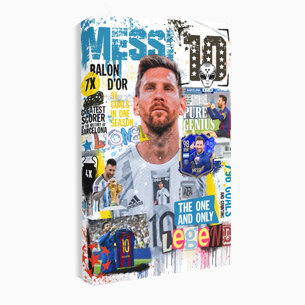 Leinwandbilder Premium LuxCanva® A1010, Lionel Messi ,Dekorativ, Sport, Fußball, Lebendige Farben