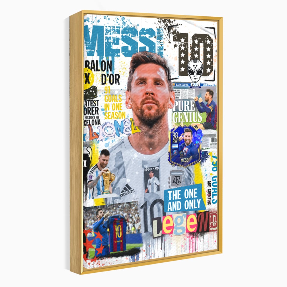 Leinwandbilder Premium LuxCanva® A1010, Lionel Messi ,Dekorativ, Sport, Fußball, Lebendige Farben