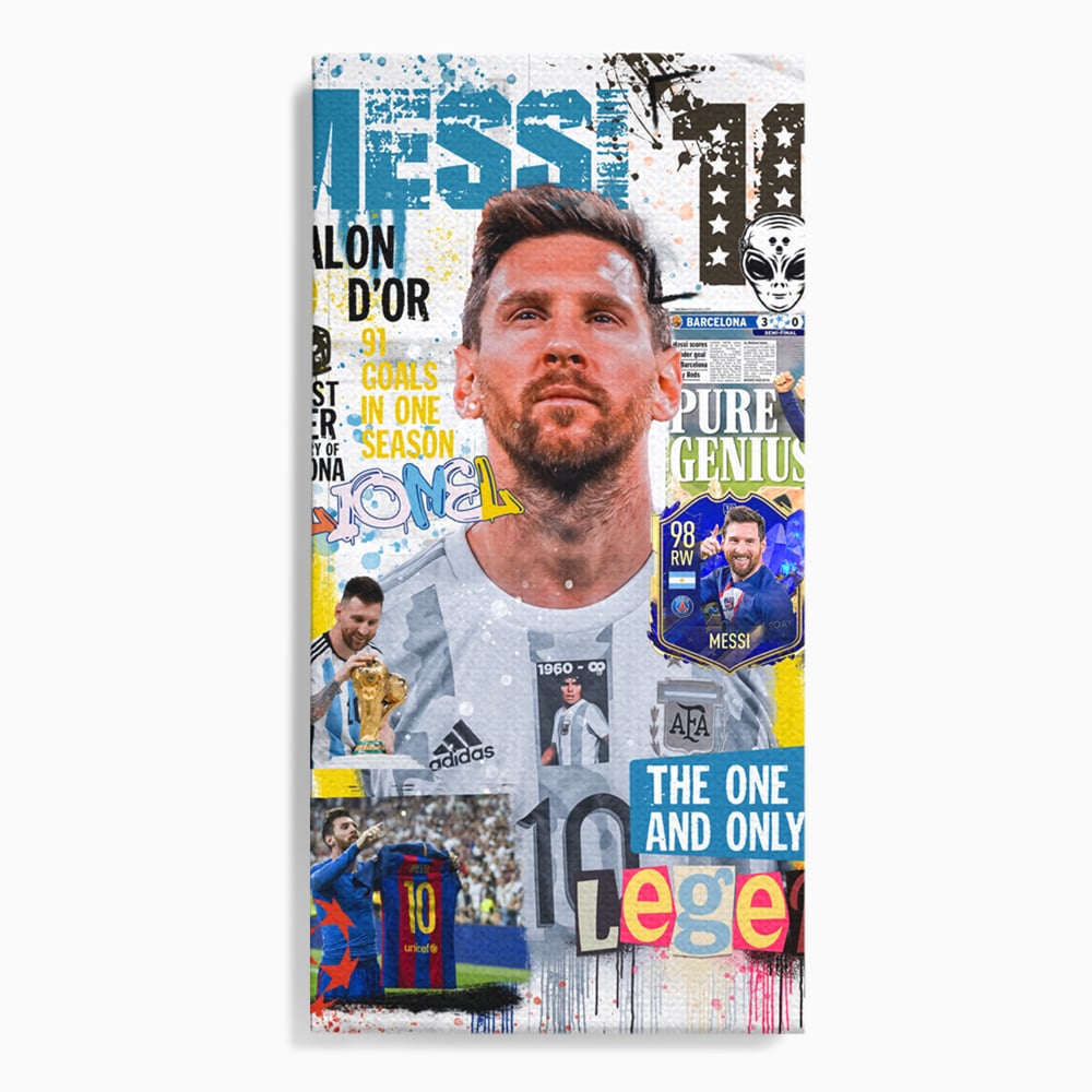 Leinwandbilder Premium LuxCanva® A1010, Lionel Messi ,Dekorativ, Sport, Fußball, Lebendige Farben
