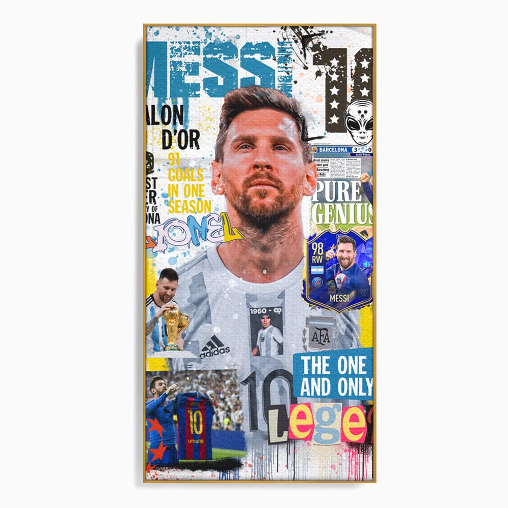 Leinwandbilder Premium LuxCanva® A1010, Lionel Messi ,Dekorativ, Sport, Fußball, Lebendige Farben