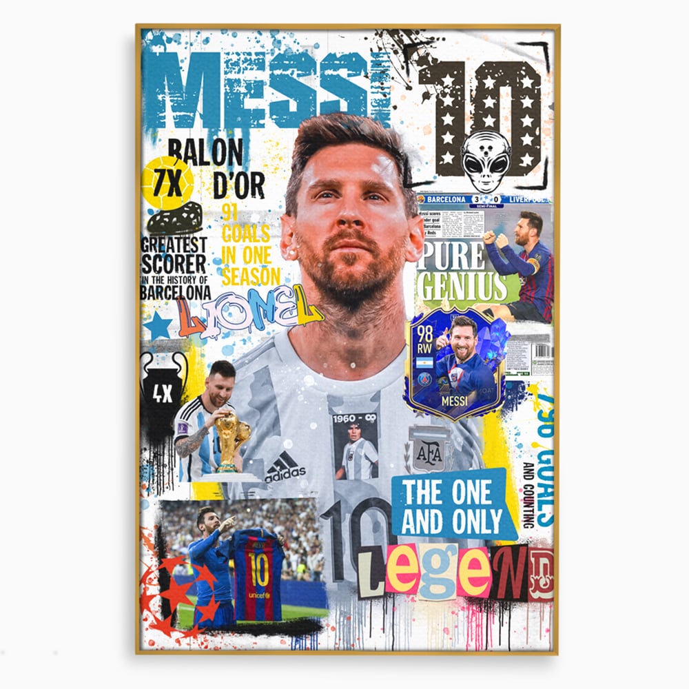 Leinwandbilder Premium LuxCanva® A1010, Lionel Messi ,Dekorativ, Sport, Fußball, Lebendige Farben