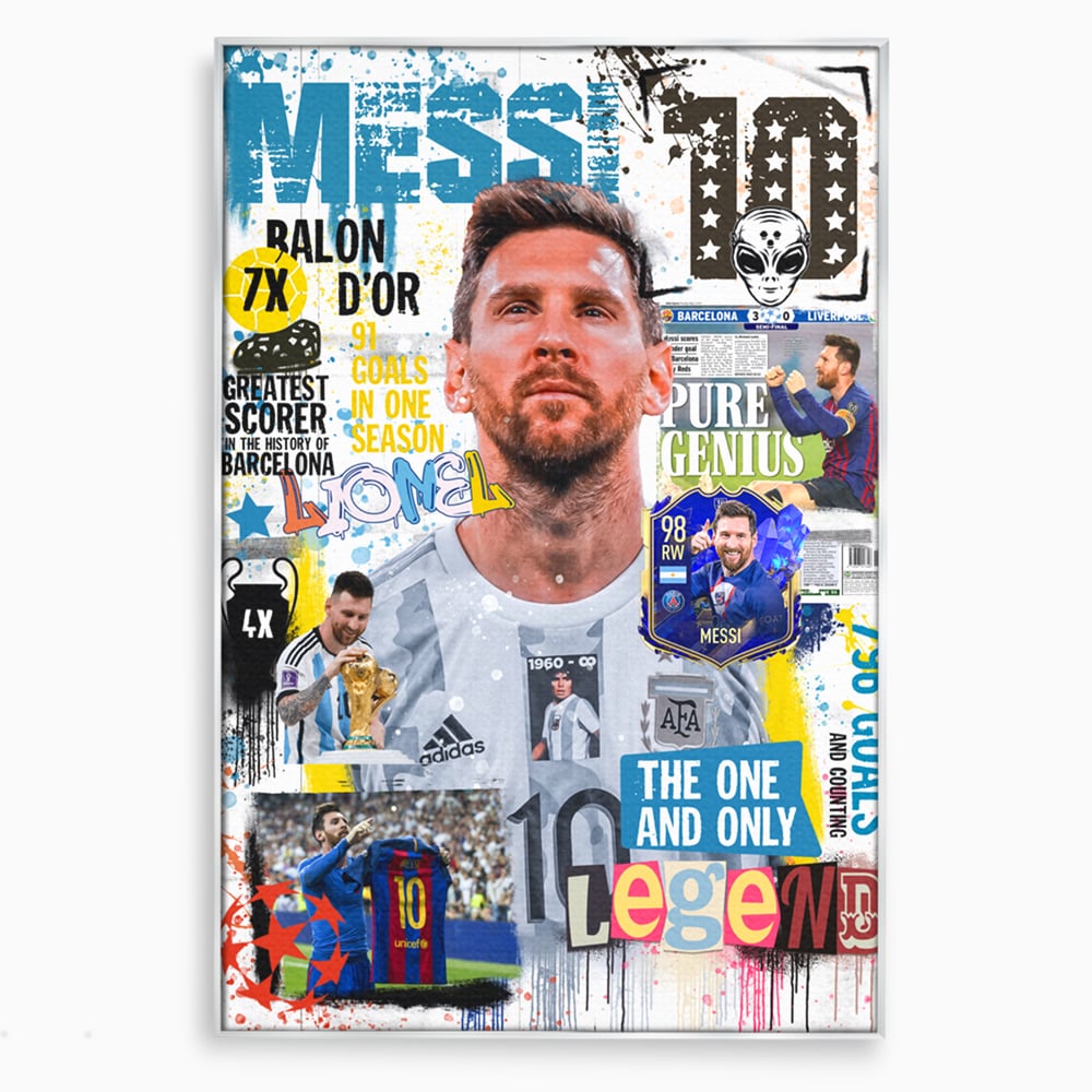 Leinwandbilder Premium LuxCanva® A1010, Lionel Messi ,Dekorativ, Sport, Fußball, Lebendige Farben