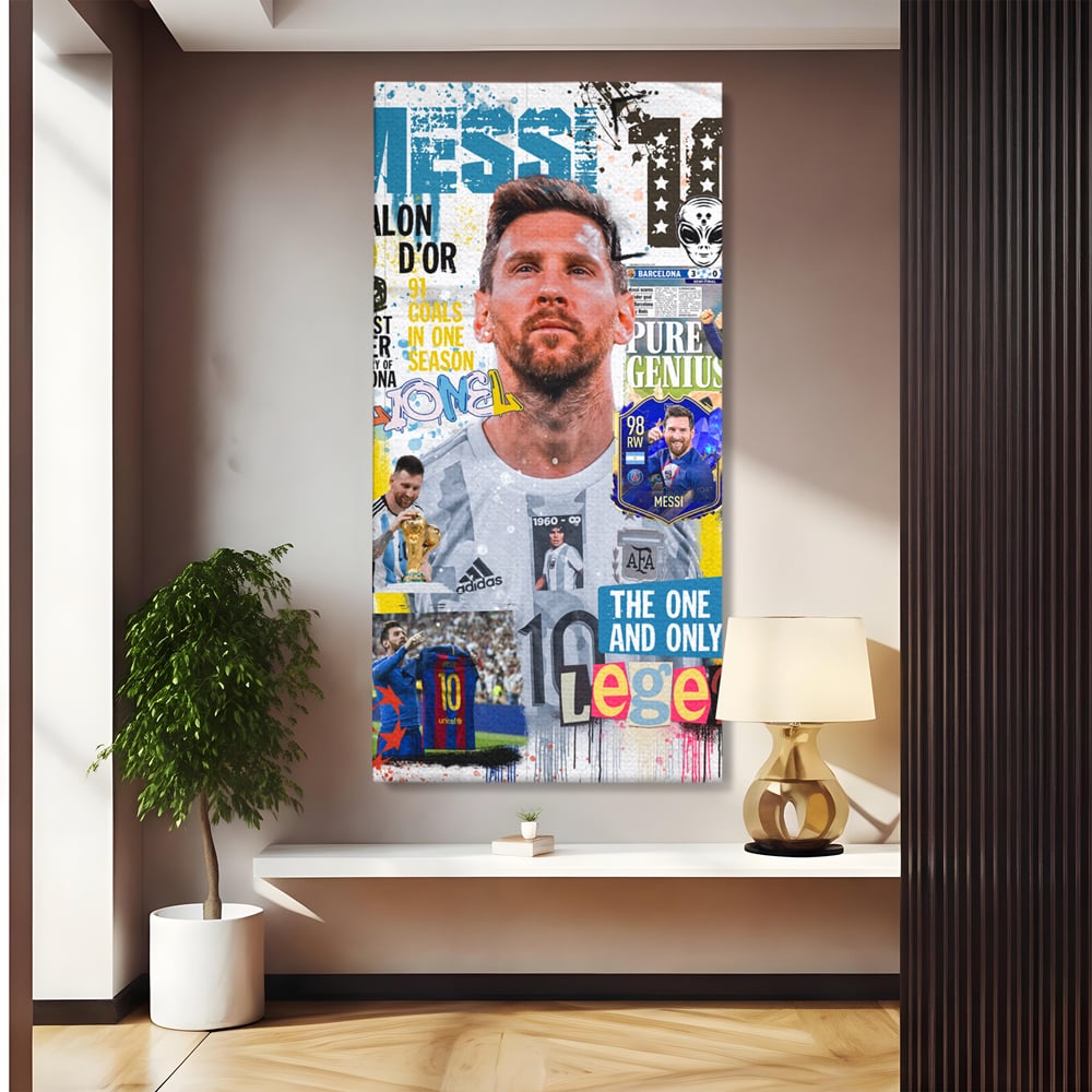 Leinwandbilder Premium LuxCanva® A1010, Lionel Messi ,Dekorativ, Sport, Fußball, Lebendige Farben