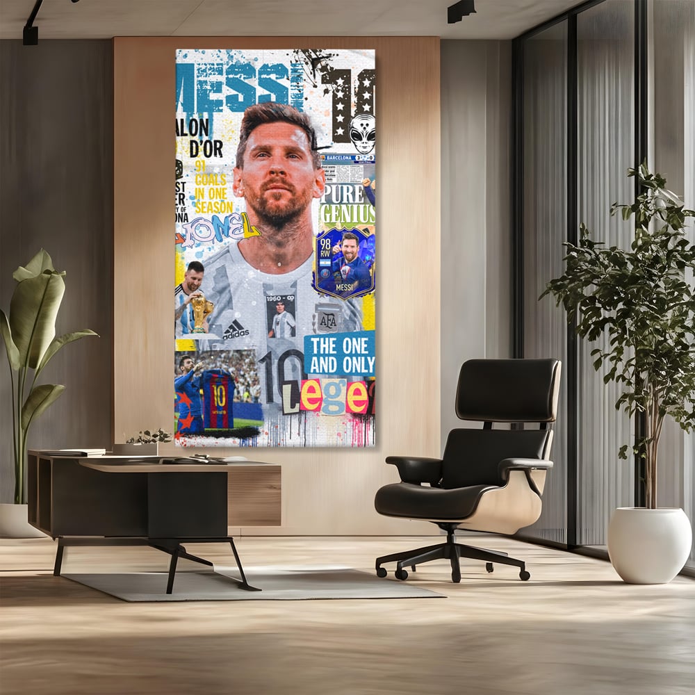 Leinwandbilder Premium LuxCanva® A1010, Lionel Messi ,Dekorativ, Sport, Fußball, Lebendige Farben
