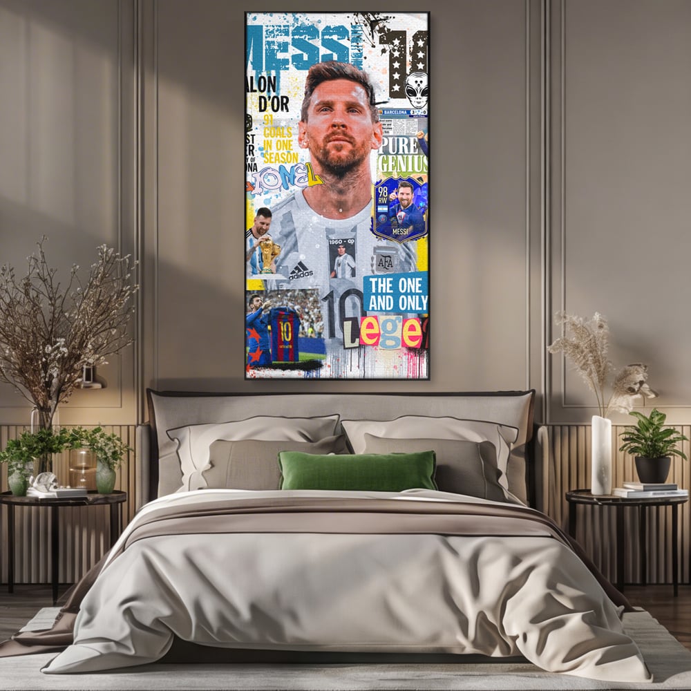 Leinwandbilder Premium LuxCanva® A1010, Lionel Messi ,Dekorativ, Sport, Fußball, Lebendige Farben