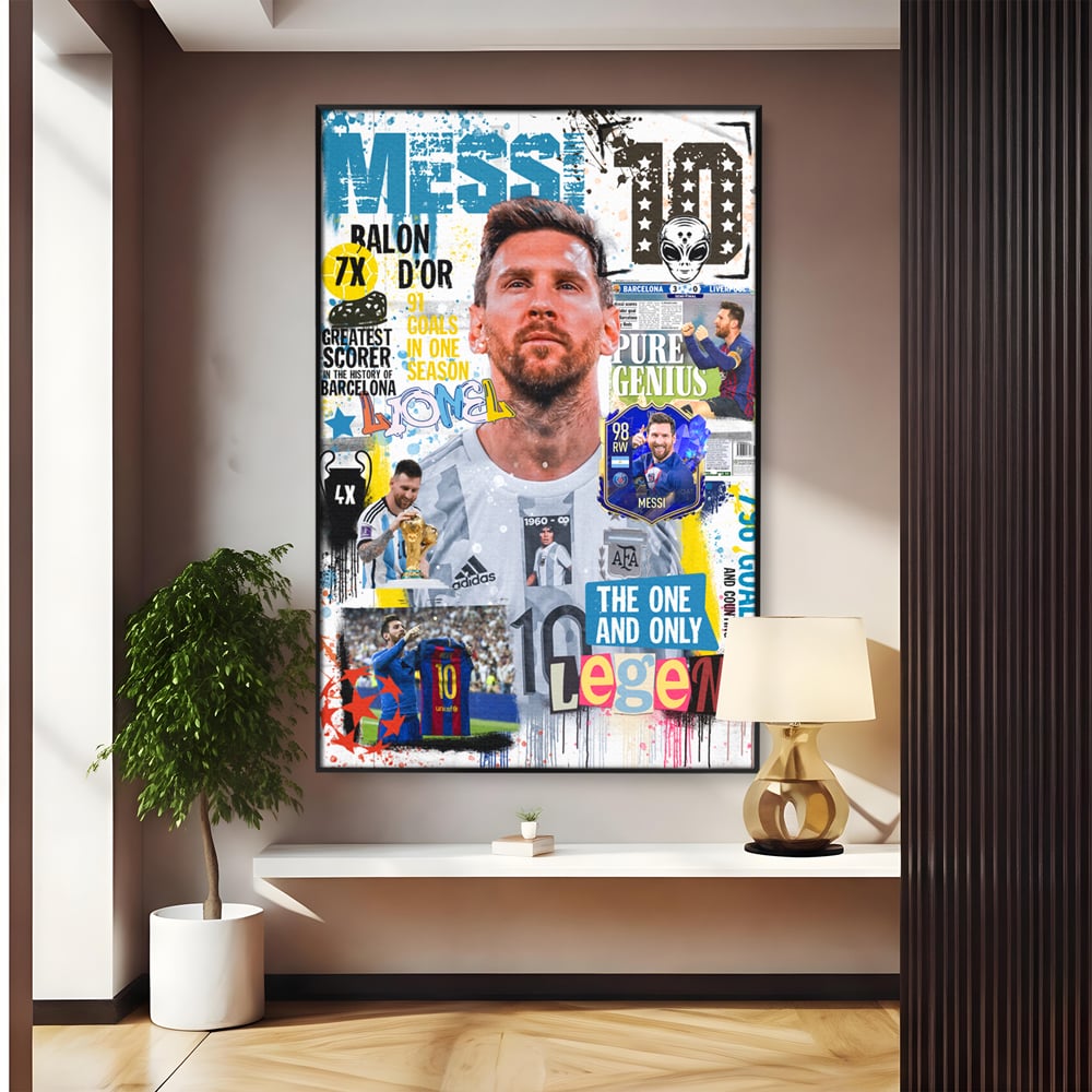 Leinwandbilder Premium LuxCanva® A1010, Lionel Messi ,Dekorativ, Sport, Fußball, Lebendige Farben