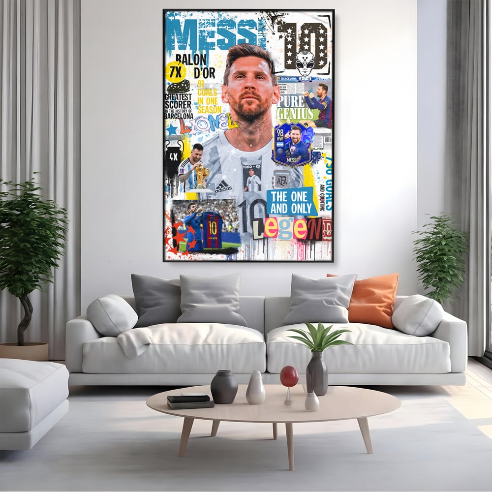 Leinwandbilder Premium LuxCanva® A1010, Lionel Messi ,Dekorativ, Sport, Fußball, Lebendige Farben