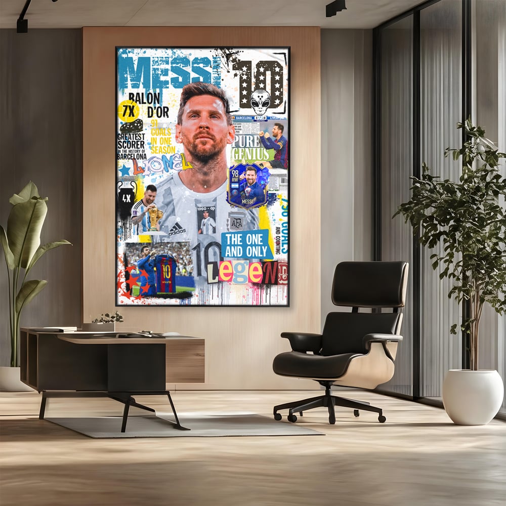 Leinwandbilder Premium LuxCanva® A1010, Lionel Messi ,Dekorativ, Sport, Fußball, Lebendige Farben