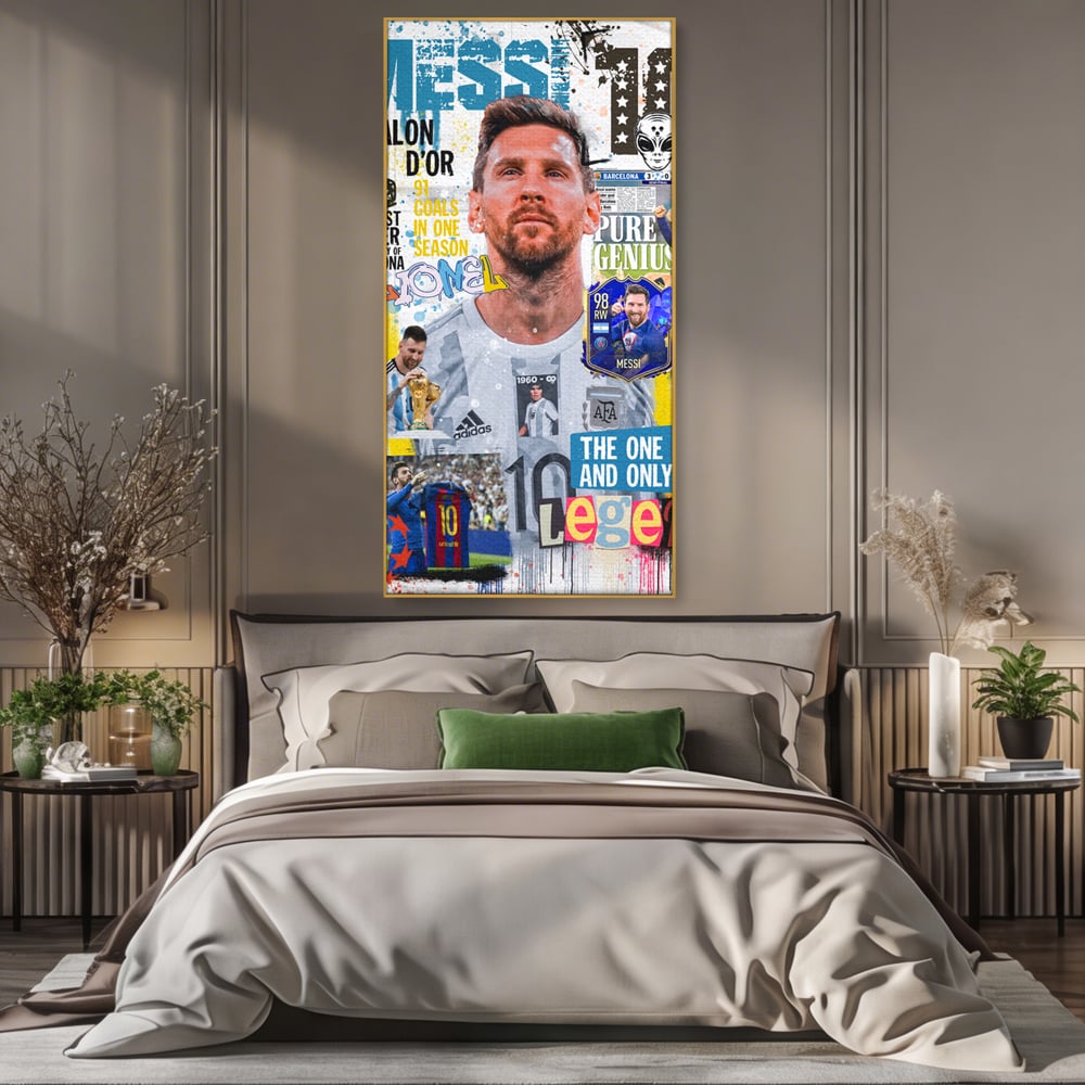 Leinwandbilder Premium LuxCanva® A1010, Lionel Messi ,Dekorativ, Sport, Fußball, Lebendige Farben