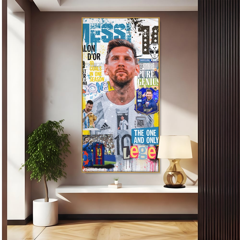 Leinwandbilder Premium LuxCanva® A1010, Lionel Messi ,Dekorativ, Sport, Fußball, Lebendige Farben