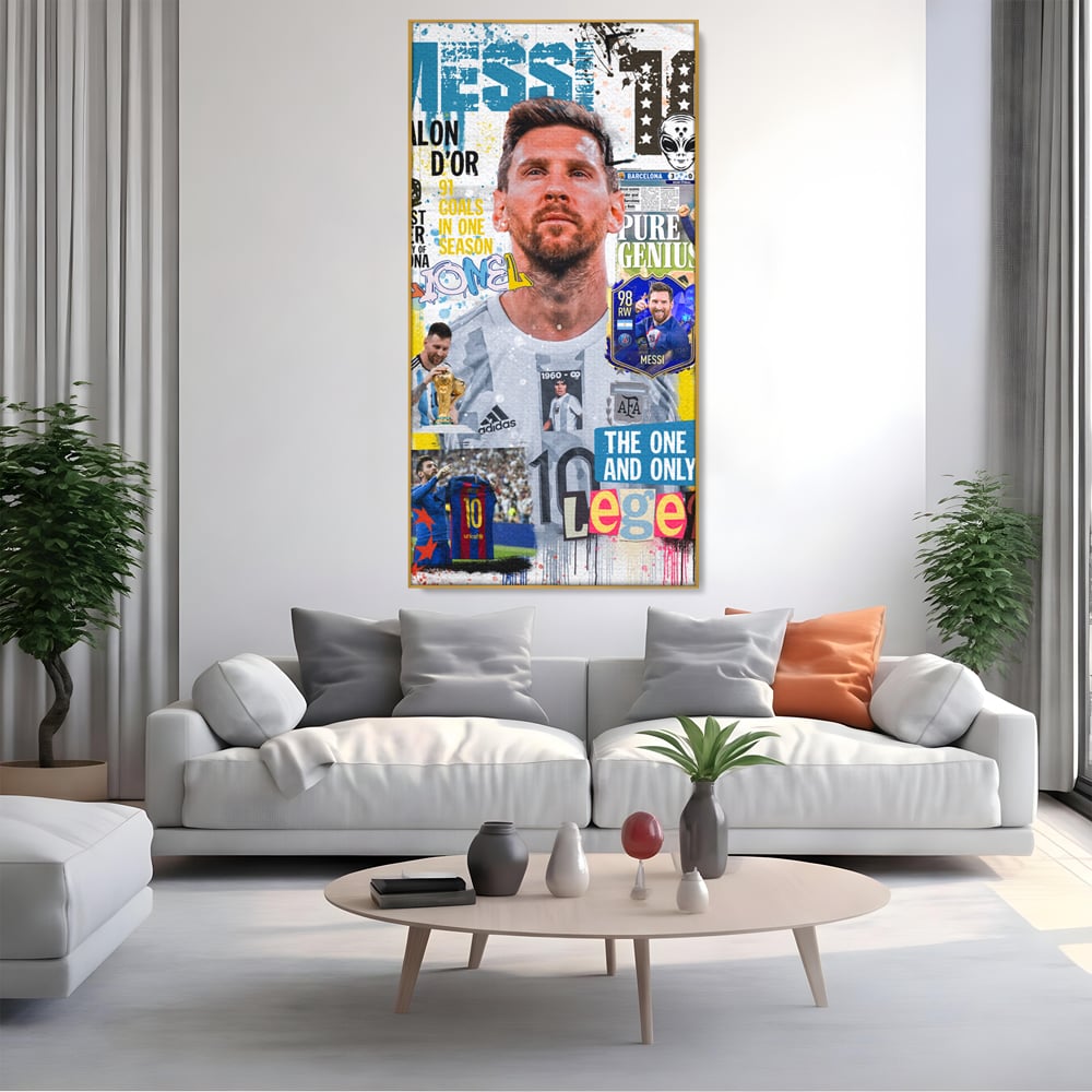 Leinwandbilder Premium LuxCanva® A1010, Lionel Messi ,Dekorativ, Sport, Fußball, Lebendige Farben