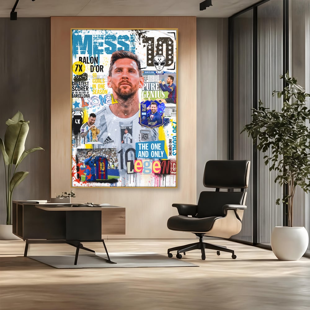 Leinwandbilder Premium LuxCanva® A1010, Lionel Messi ,Dekorativ, Sport, Fußball, Lebendige Farben