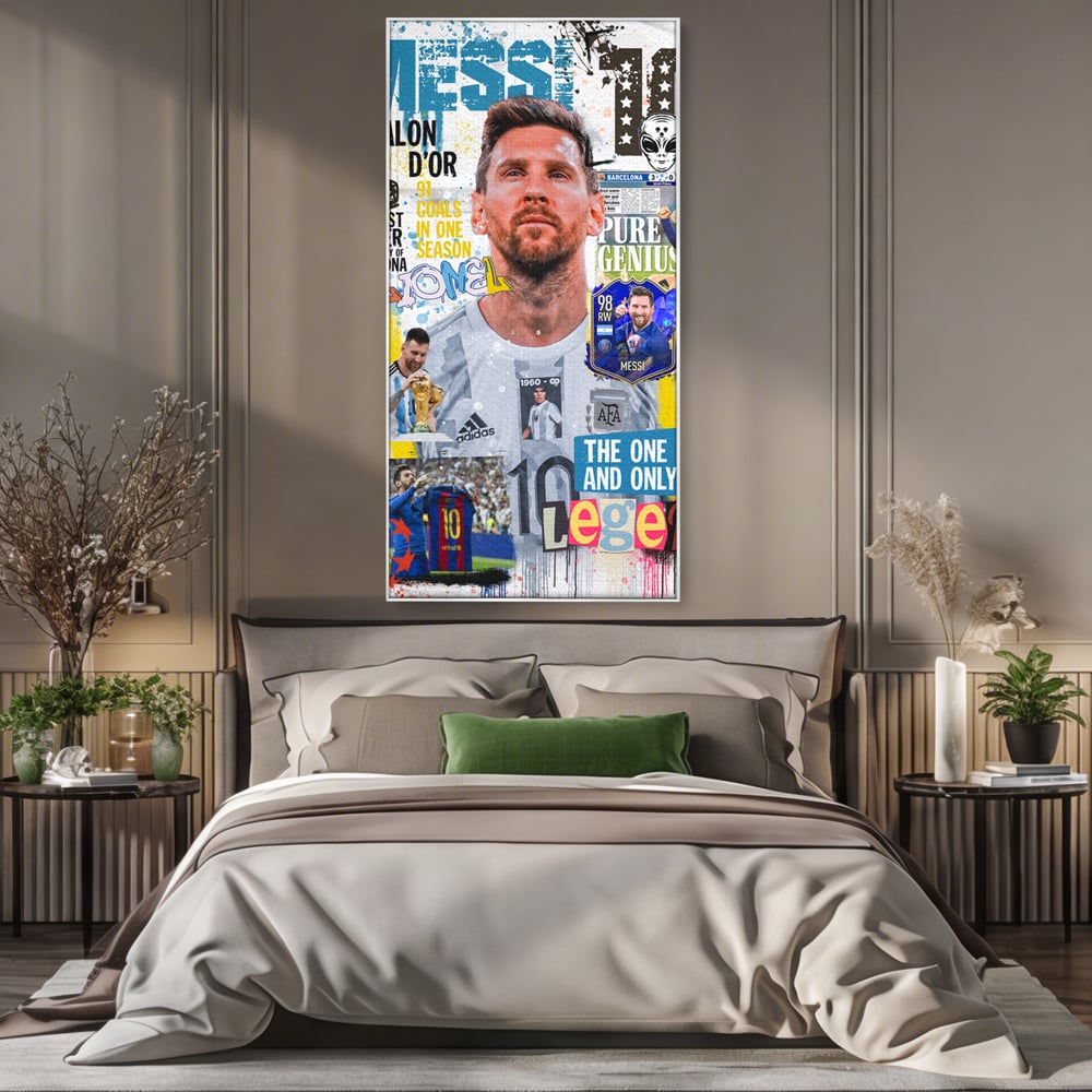 Leinwandbilder Premium LuxCanva® A1010, Lionel Messi ,Dekorativ, Sport, Fußball, Lebendige Farben