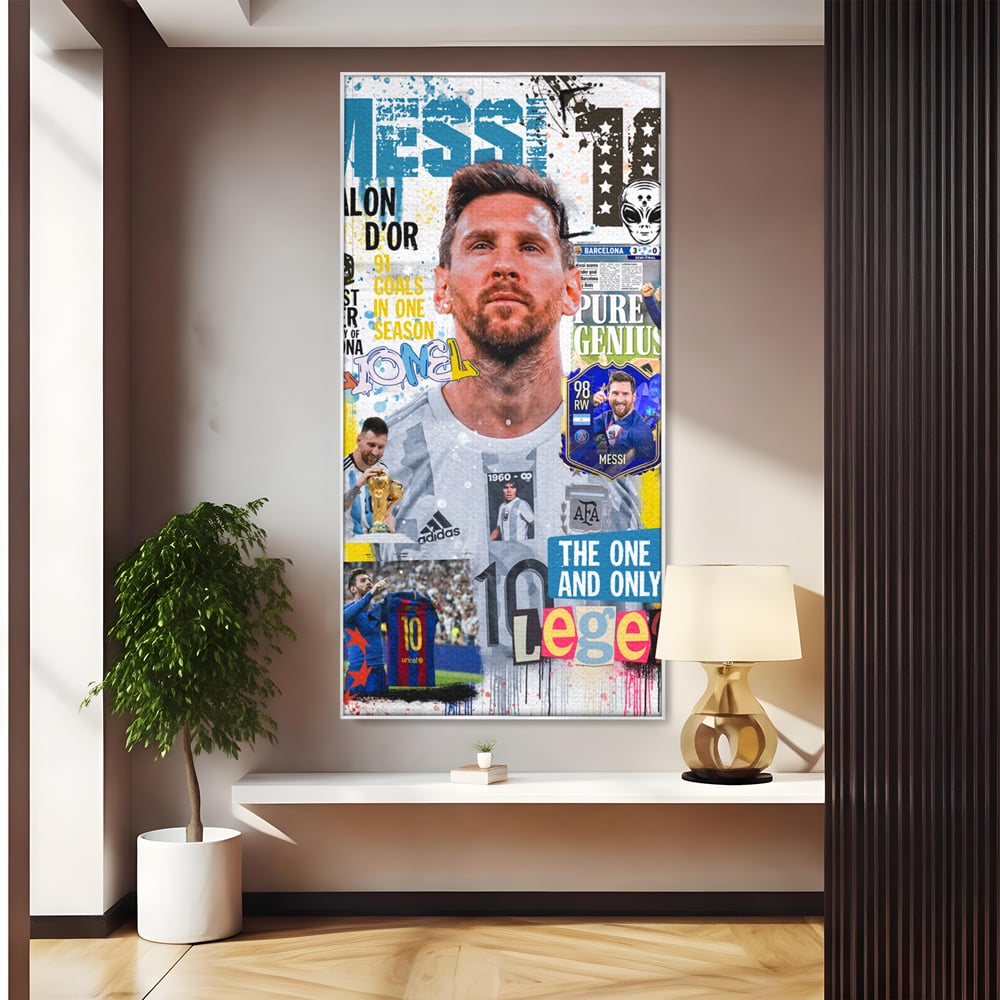 Leinwandbilder Premium LuxCanva® A1010, Lionel Messi ,Dekorativ, Sport, Fußball, Lebendige Farben