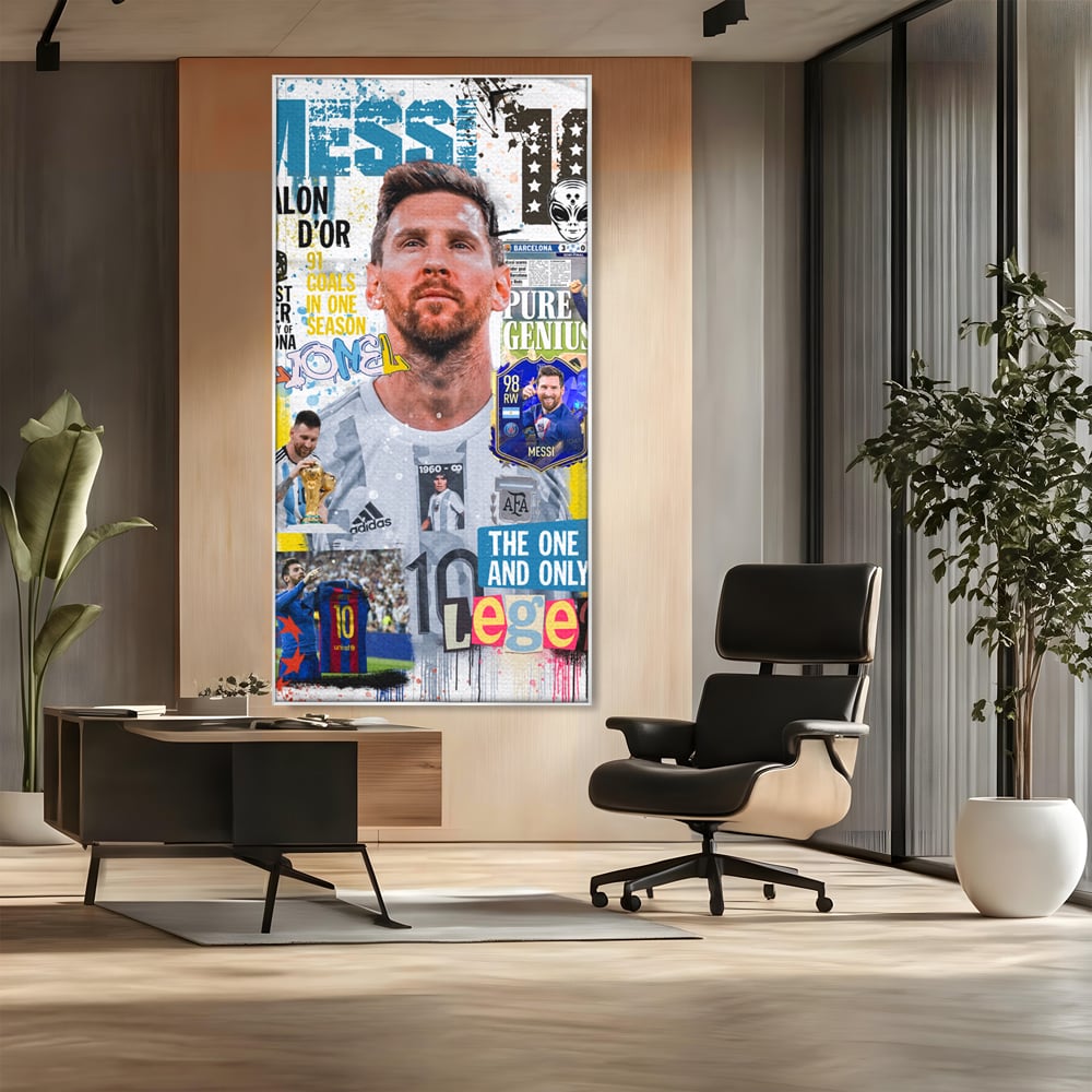 Leinwandbilder Premium LuxCanva® A1010, Lionel Messi ,Dekorativ, Sport, Fußball, Lebendige Farben