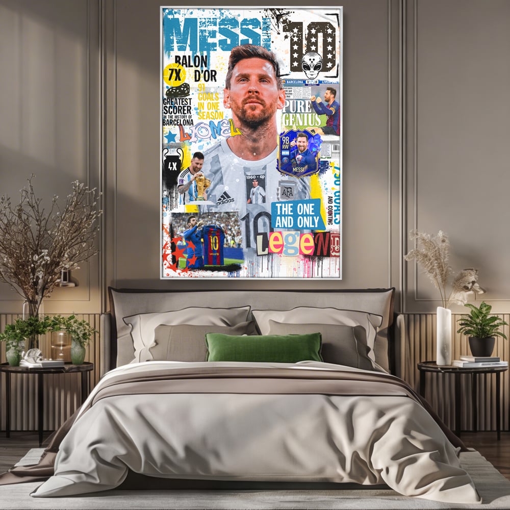 Leinwandbilder Premium LuxCanva® A1010, Lionel Messi ,Dekorativ, Sport, Fußball, Lebendige Farben