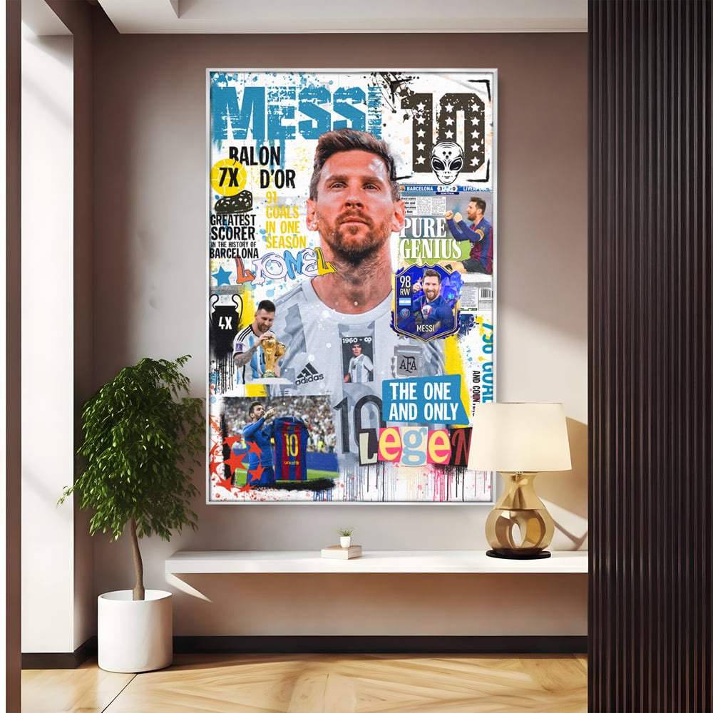 Leinwandbilder Premium LuxCanva® A1010, Lionel Messi ,Dekorativ, Sport, Fußball, Lebendige Farben