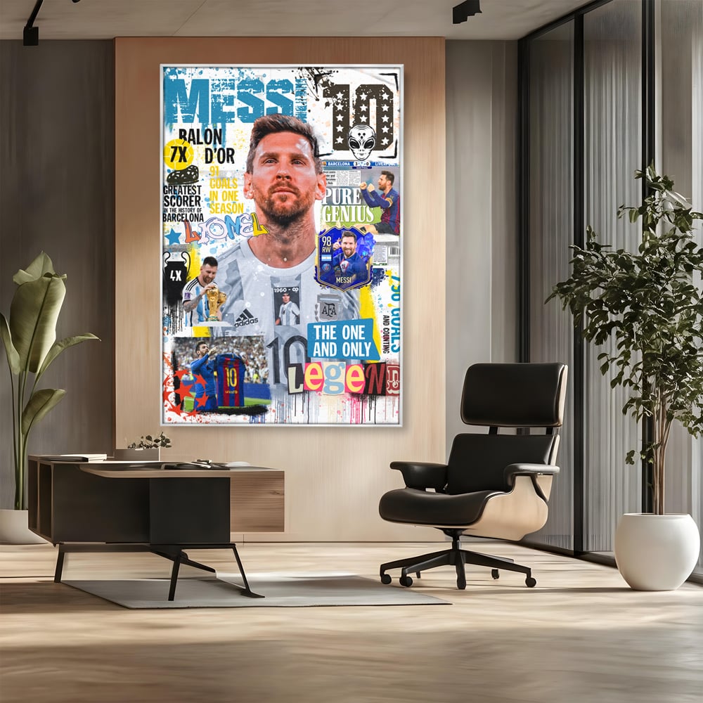 Leinwandbilder Premium LuxCanva® A1010, Lionel Messi ,Dekorativ, Sport, Fußball, Lebendige Farben