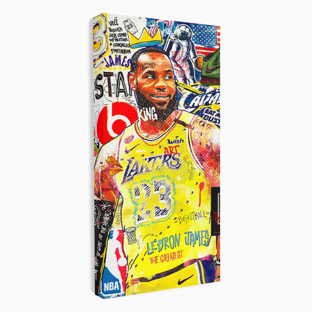 Fotoleinwand Canvas Premium LuxCanva® A1012, LeBron James , Dekorativ, Sport, Basketball, Lebendige Farben