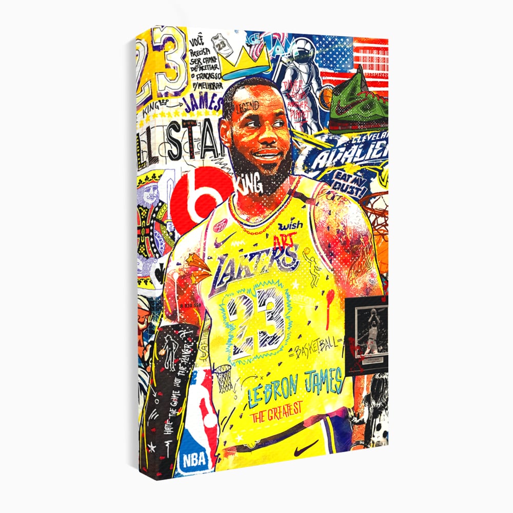 Tablou Canvas Premium LuxCanva® A1012, LeBron James , Decorativ, Sport, Baschet, Culori Vibrante