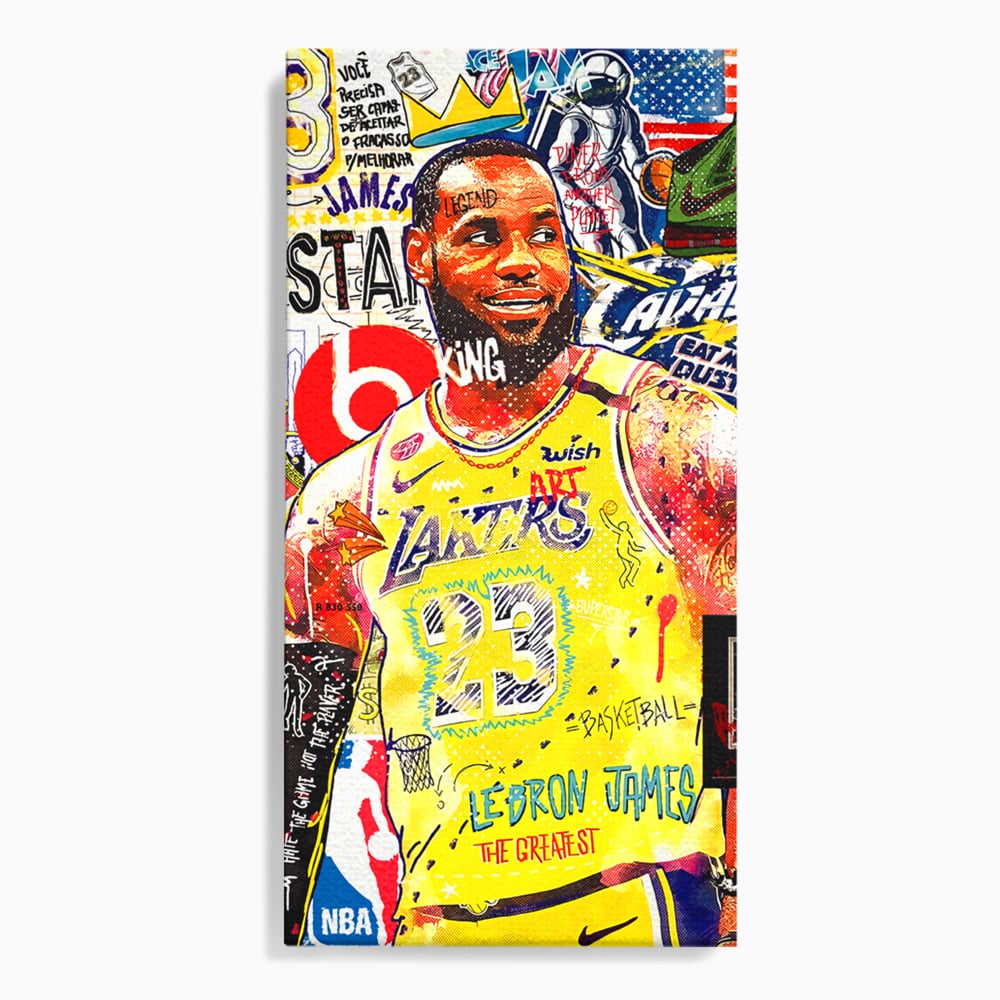 Fotoleinwand Canvas Premium LuxCanva® A1012, LeBron James , Dekorativ, Sport, Basketball, Lebendige Farben