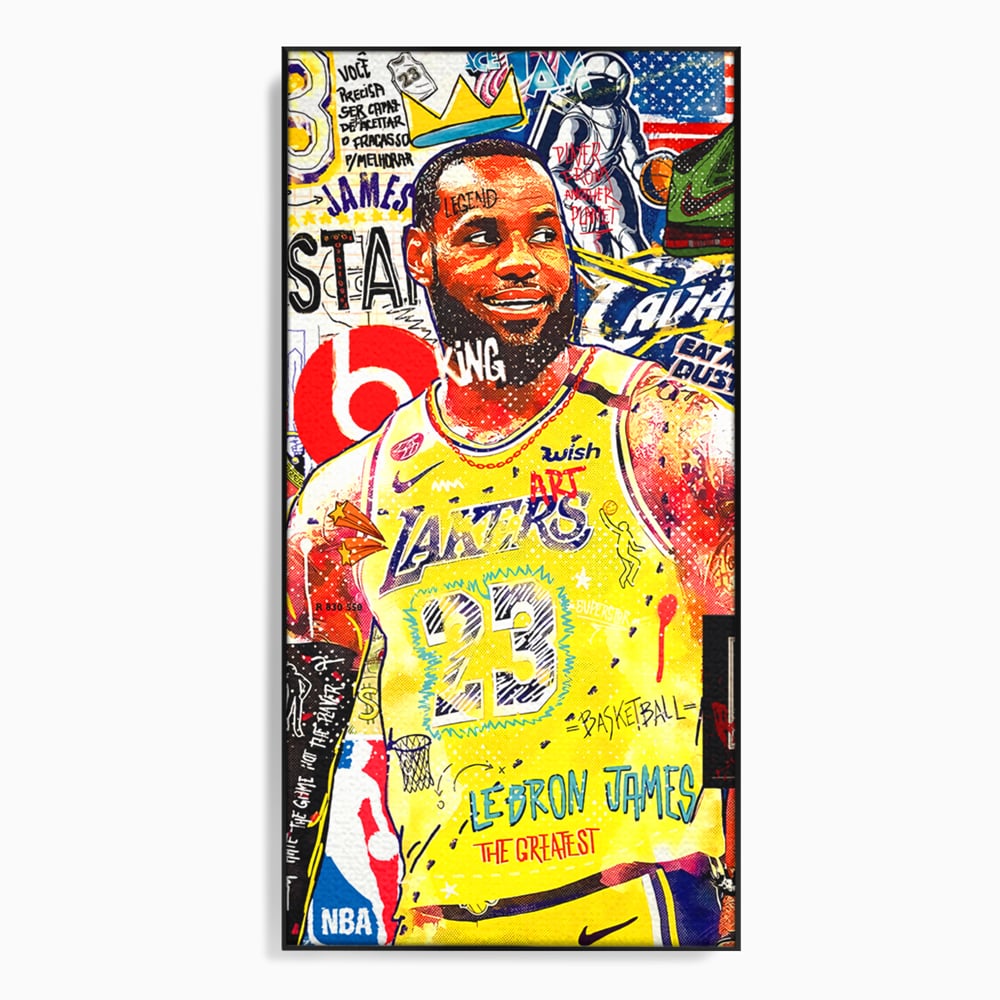 Fotoleinwand Canvas Premium LuxCanva® A1012, LeBron James , Dekorativ, Sport, Basketball, Lebendige Farben