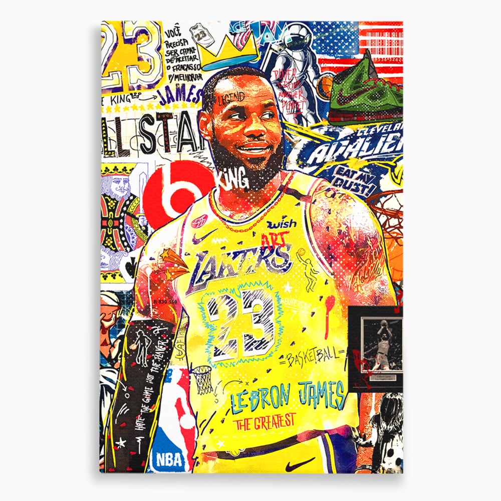 Tablou Canvas Premium LuxCanva® A1012, LeBron James , Decorativ, Sport, Baschet, Culori Vibrante