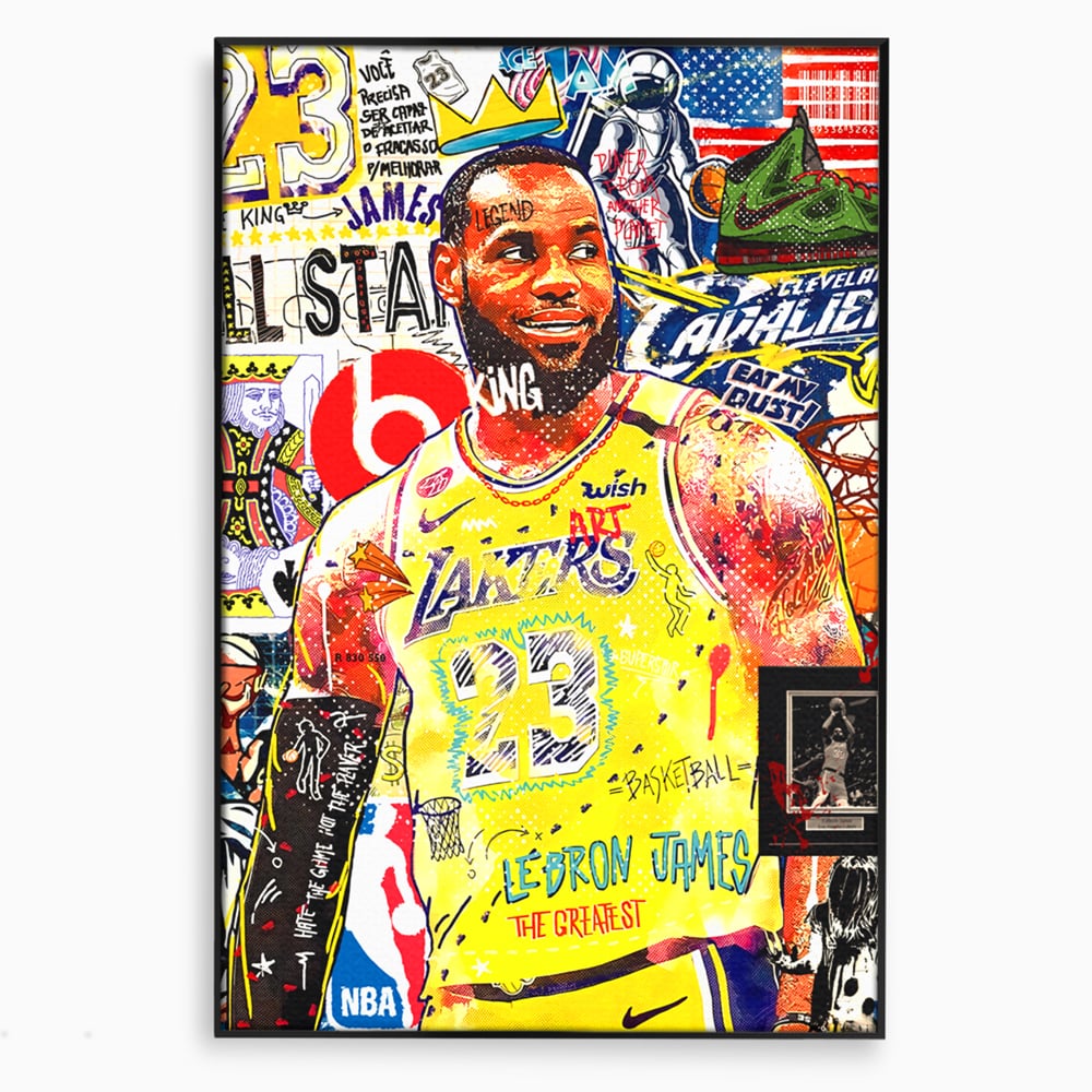 Fotoleinwand Canvas Premium LuxCanva® A1012, LeBron James , Dekorativ, Sport, Basketball, Lebendige Farben