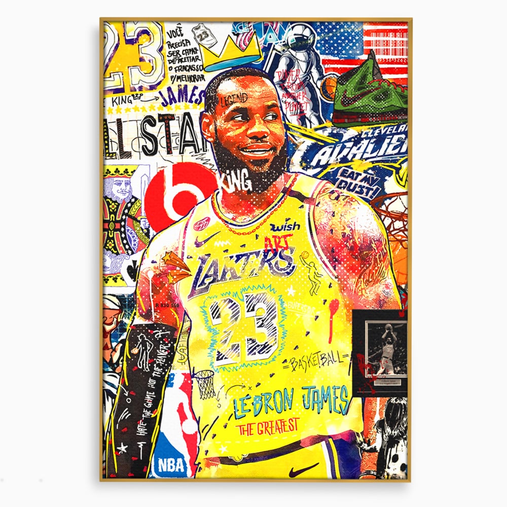 Fotoleinwand Canvas Premium LuxCanva® A1012, LeBron James , Dekorativ, Sport, Basketball, Lebendige Farben