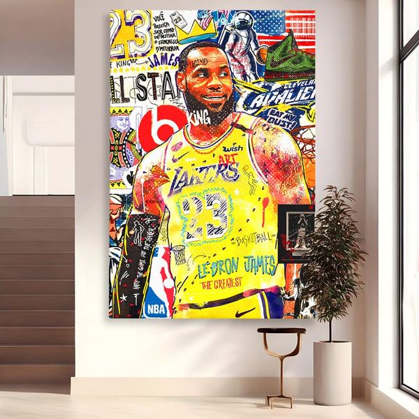 Tablou Canvas Premium LuxCanva® A1012, LeBron James , Decorativ, Sport, Baschet, Culori Vibrante