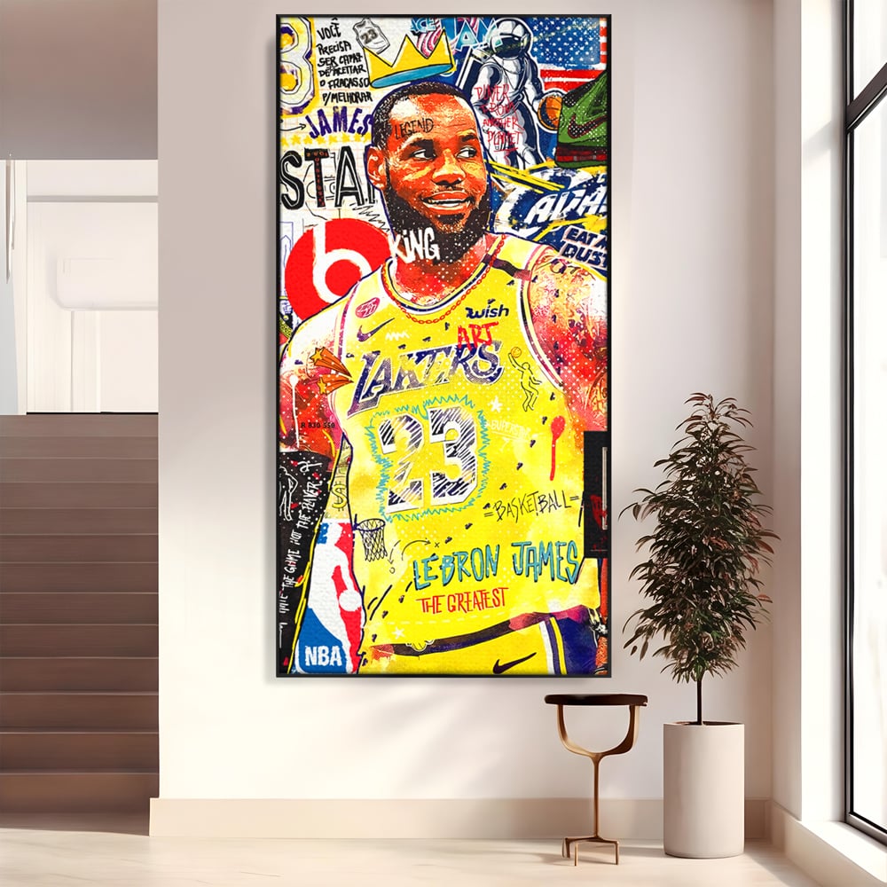 Fotoleinwand Canvas Premium LuxCanva® A1012, LeBron James , Dekorativ, Sport, Basketball, Lebendige Farben