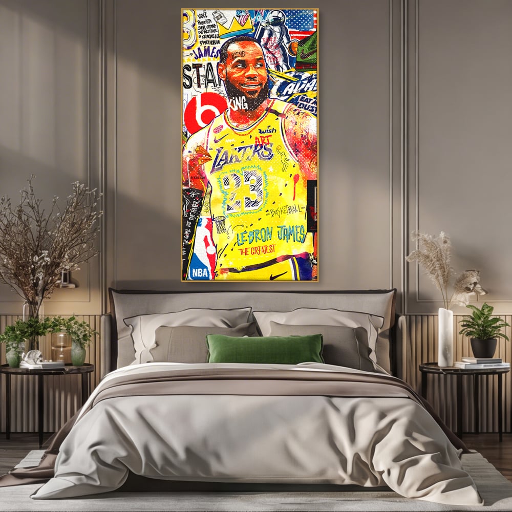 Fotoleinwand Canvas Premium LuxCanva® A1012, LeBron James , Dekorativ, Sport, Basketball, Lebendige Farben