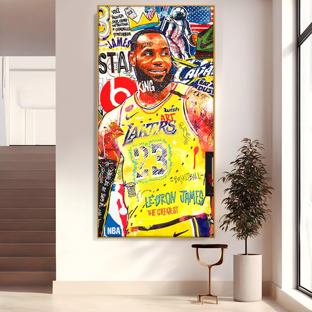 Fotoleinwand Canvas Premium LuxCanva® A1012, LeBron James , Dekorativ, Sport, Basketball, Lebendige Farben