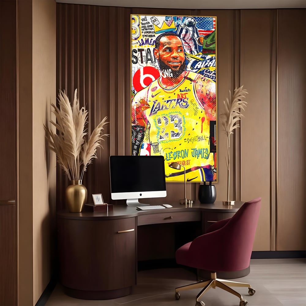 Fotoleinwand Canvas Premium LuxCanva® A1012, LeBron James , Dekorativ, Sport, Basketball, Lebendige Farben