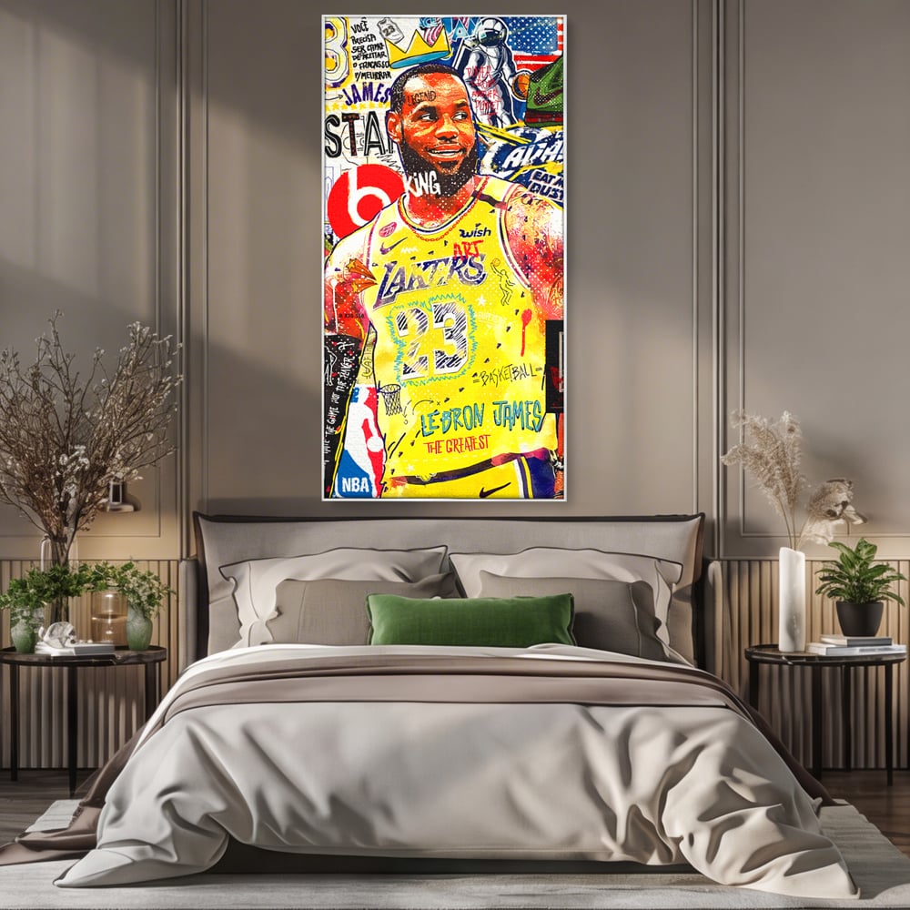 Fotoleinwand Canvas Premium LuxCanva® A1012, LeBron James , Dekorativ, Sport, Basketball, Lebendige Farben