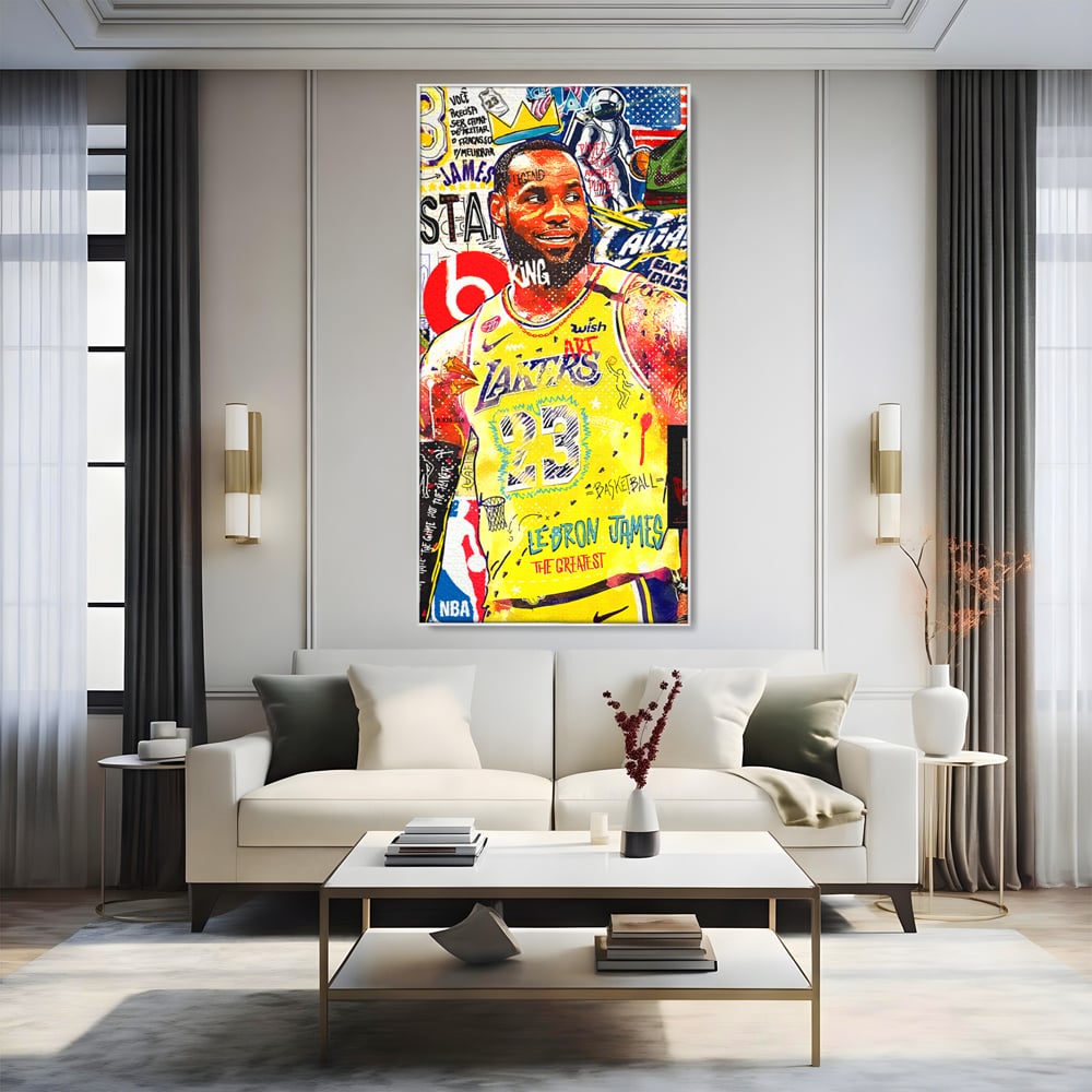 Fotoleinwand Canvas Premium LuxCanva® A1012, LeBron James , Dekorativ, Sport, Basketball, Lebendige Farben