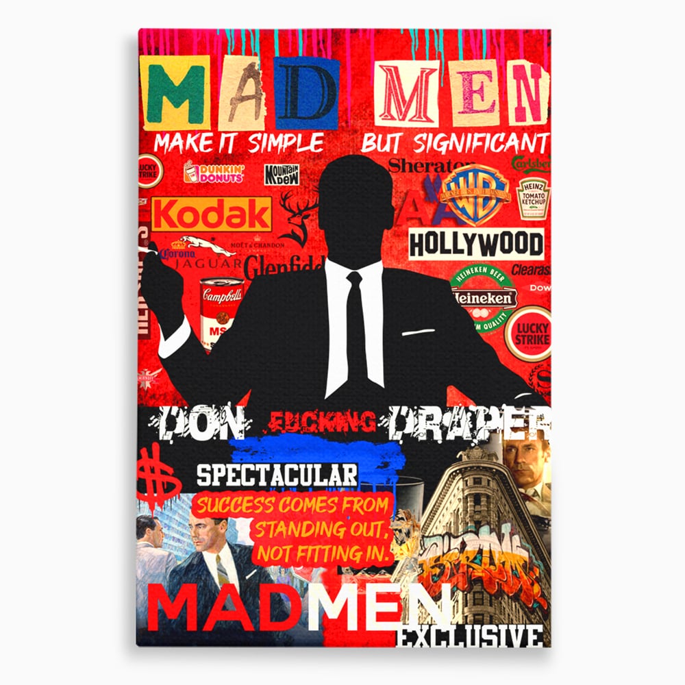 Tablou Canvas Premium, LuxCanva® A1013, Mad Men Don Draper , Decorativ, Serial, Film, Motivational, Culori Vibrante