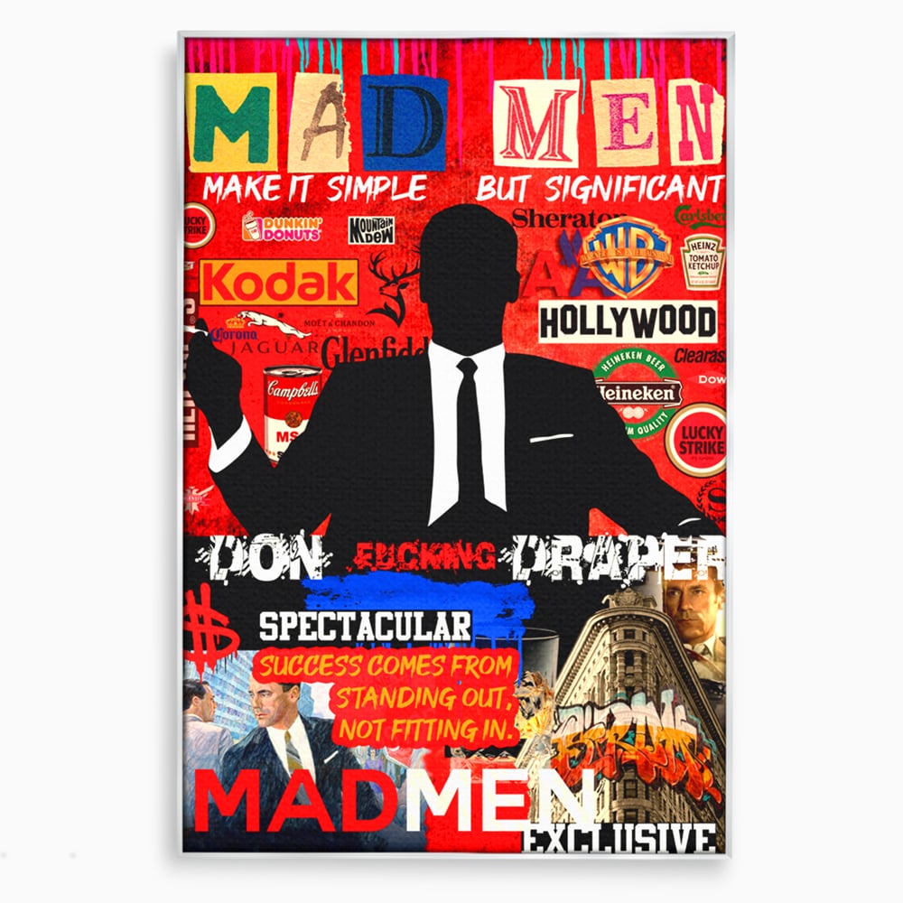 Tablou Canvas Premium, LuxCanva® A1013, Mad Men Don Draper , Decorativ, Serial, Film, Motivational, Culori Vibrante